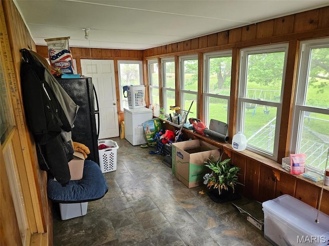 312 S Locust St, Monroe City, MO 63456 - sunroom / solarium with wood walls and stone finish floors