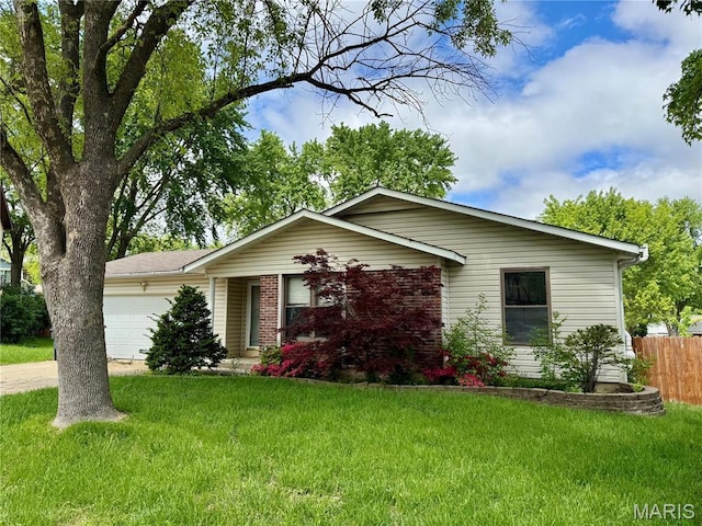 single story home with a garage