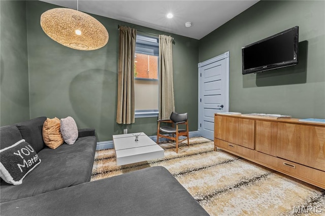 3559 Halliday Ave Unit 102, Saint Louis, MO 63118 - living room with baseboards and recessed lighting