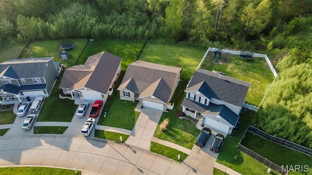111 Hammond Dr, Herculaneum, MO 63048 - aerial perspective of suburban area featuring a heavily wooded area