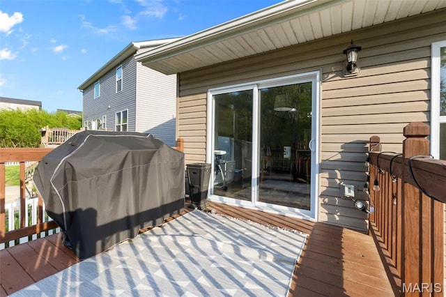 111 Hammond Dr, Herculaneum, MO 63048 - wooden deck with area for grilling