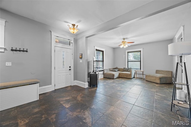 27 N Taylor Ave, Crystal City, MO 63019 - entryway featuring baseboards and a ceiling fan