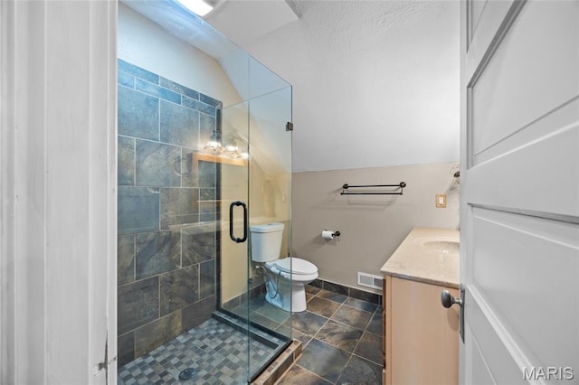27 N Taylor Ave, Crystal City, MO 63019 - full bathroom featuring toilet, vanity, a shower stall, and baseboards