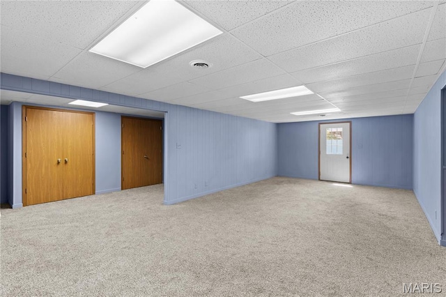 511 Ruddy Ct, Troy, IL 62294 - below grade area with a drop ceiling and carpet flooring