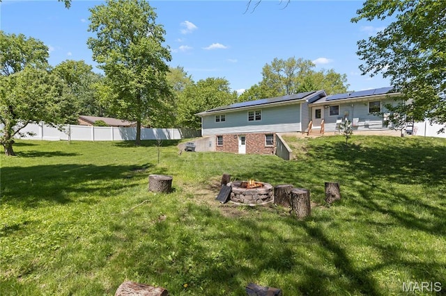 511 Ruddy Ct, Troy, IL 62294 - back of house featuring a fire pit and solar panels