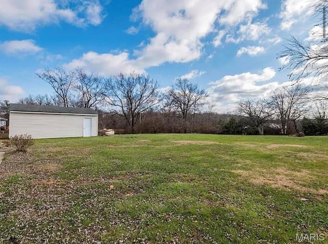 5108 S Gem Dr, High Ridge, MO 63049 - view of grassy yard with an outbuilding