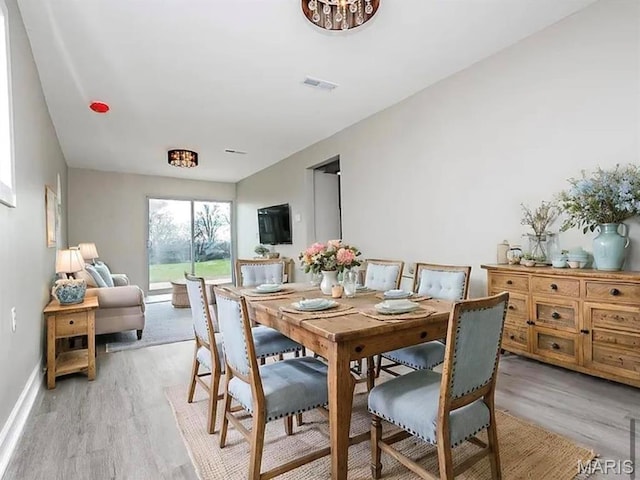5108 S Gem Dr, High Ridge, MO 63049 - dining room featuring light wood-type flooring and baseboards