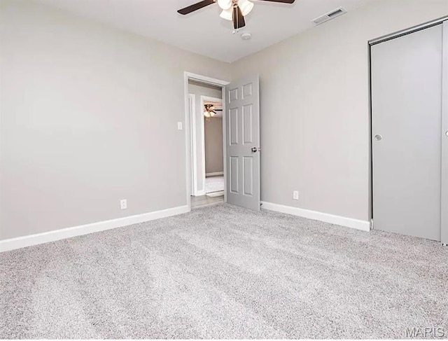 5108 S Gem Dr, High Ridge, MO 63049 - unfurnished bedroom featuring carpet floors, a closet, and ceiling fan