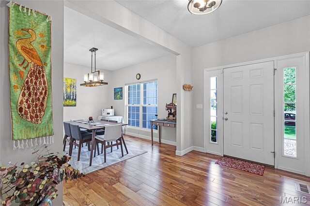 30 Shiloh Ct, Edwardsville, IL 62025 - entrance foyer featuring a chandelier, plenty of natural light, and wood-type flooring