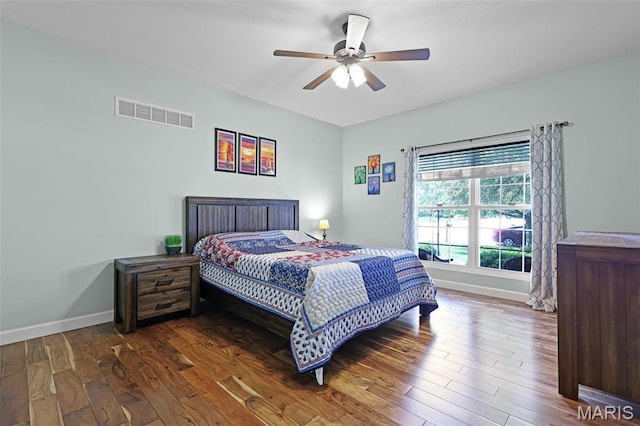 30 Shiloh Ct, Edwardsville, IL 62025 - bedroom featuring baseboards, wood finished floors, and ceiling fan