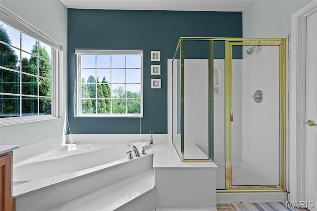 30 Shiloh Ct, Edwardsville, IL 62025 - bathroom featuring a shower stall, healthy amount of natural light, and a garden tub