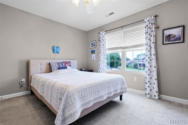 30 Shiloh Ct, Edwardsville, IL 62025 - carpeted bedroom with baseboards and ceiling fan