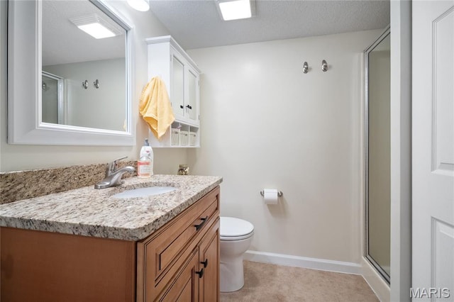 5567 Waterman Blvd Unit D, Saint Louis, MO 63112 - bathroom with a stall shower, vanity, toilet, and baseboards