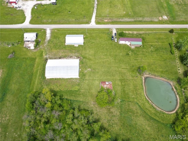 aerial view of a nearby body of water