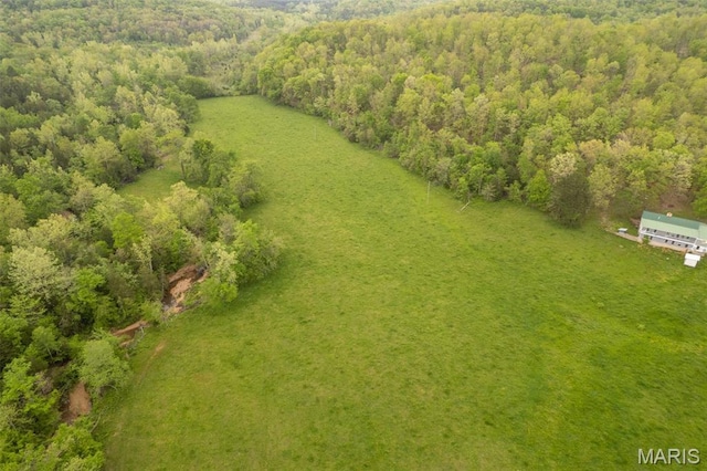aerial view of a heavily wooded area