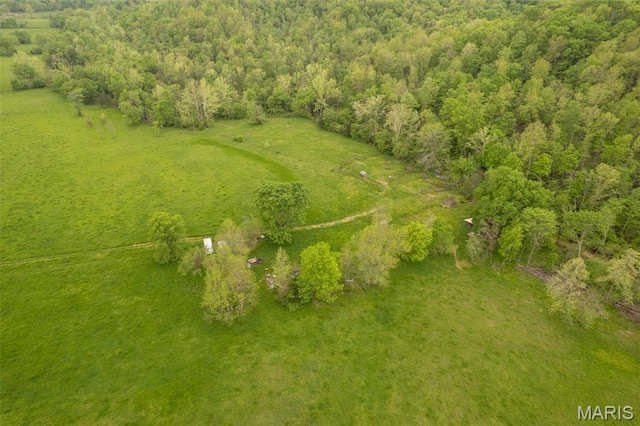 bird's eye view of a heavily wooded area