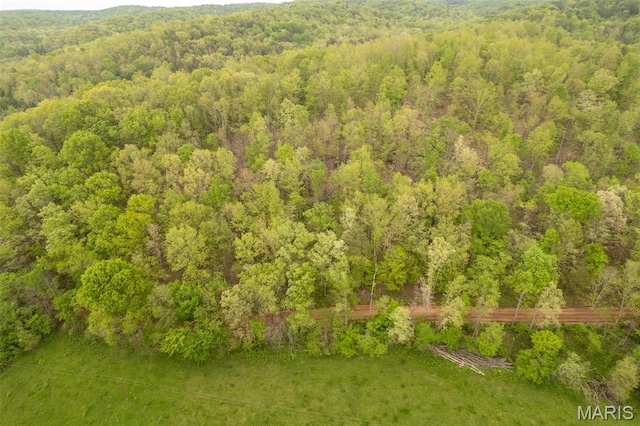 aerial view of a heavily wooded area