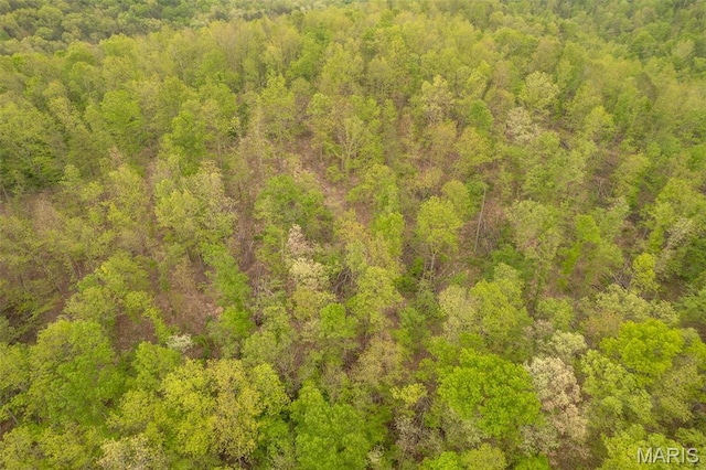 aerial view of a heavily wooded area
