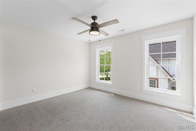 601 Foote Ave, Webster Groves, MO 63119 - empty room with baseboards, carpet flooring, and ceiling fan