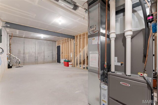 601 Foote Ave, Webster Groves, MO 63119 - unfinished below grade area with heating unit