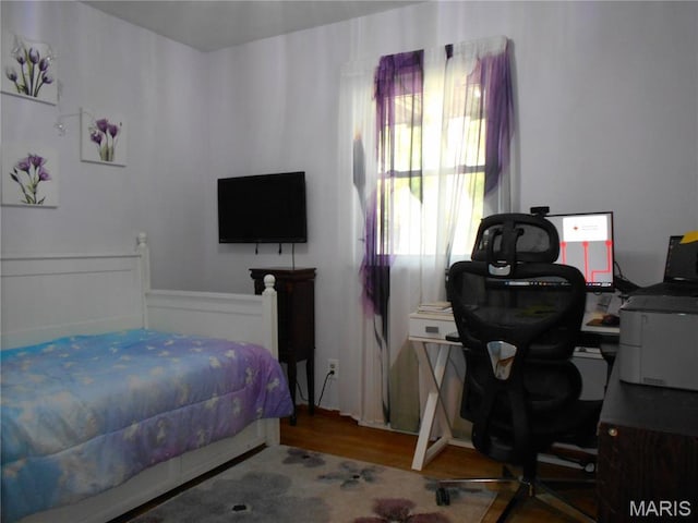 2408 Morrison Rd, Granite City, IL 62040 - bedroom with an office area and wood finished floors