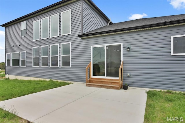 112 Westhaven View Dr, Wentzville, MO 63385 - rear view of house featuring entry steps and a patio