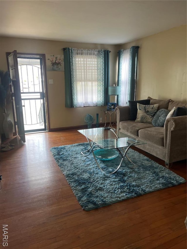 7401 Pleaseway Dr, Saint Louis, MO 63136 - living room featuring wood finished floors
