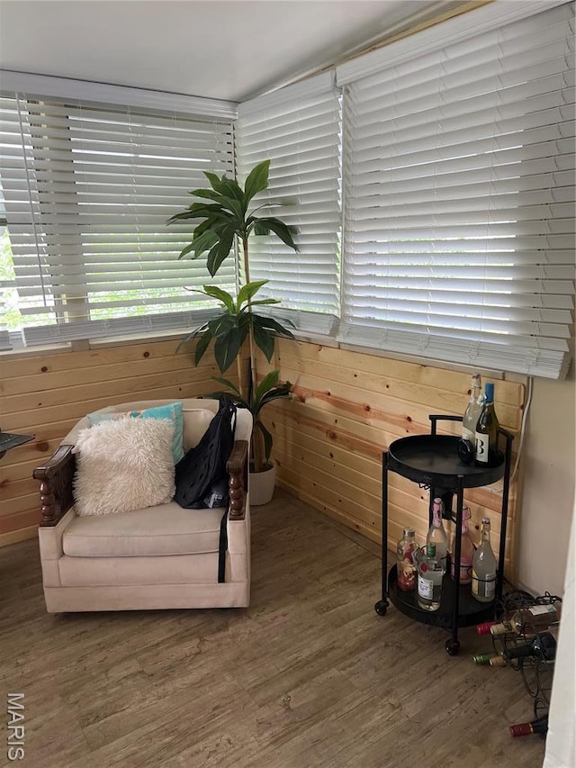 7401 Pleaseway Dr, Saint Louis, MO 63136 - sitting room featuring wood finished floors and wooden walls
