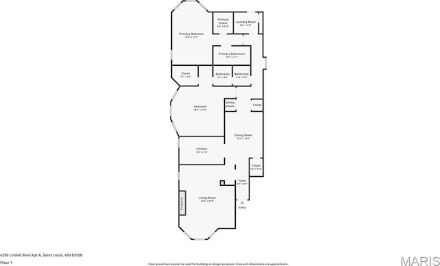 4250 Lindell Blvd Unit A, Saint Louis, MO 63108 - floor plan / room layout