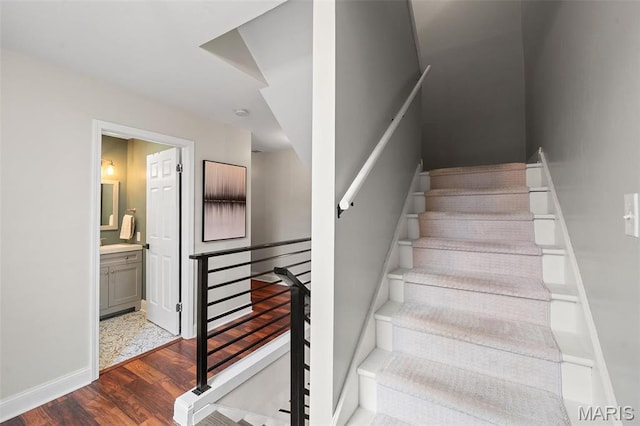2005 Arsenal St, Saint Louis, MO 63118 - stairway with wood finished floors and baseboards