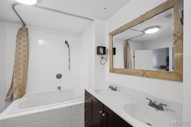 2005 Arsenal St, Saint Louis, MO 63118 - full bath with tiled shower / bath and double vanity