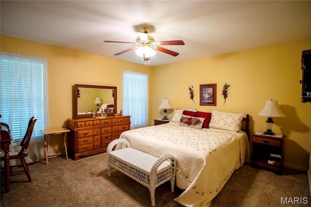 1014 Pine St, Sikeston, MO 63801 - bedroom with carpet floors, multiple windows, and a ceiling fan