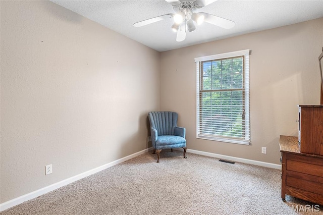 511 Log Cabin Rd, Farmington, MO 63640 - sitting room with ceiling fan, carpet floors, and baseboards