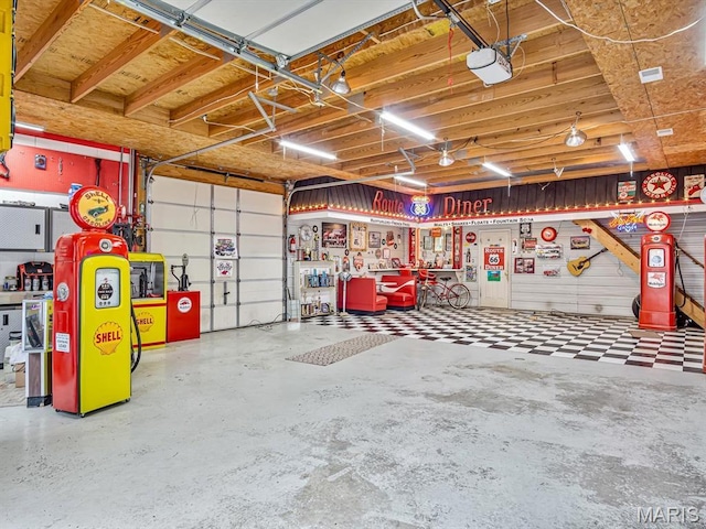 garage featuring a garage door opener