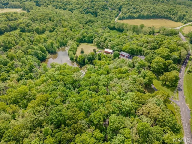 bird's eye view of a heavily wooded area