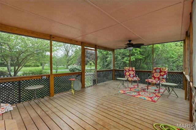 418 E Maple St, Gillespie, IL 62033 - deck featuring a ceiling fan