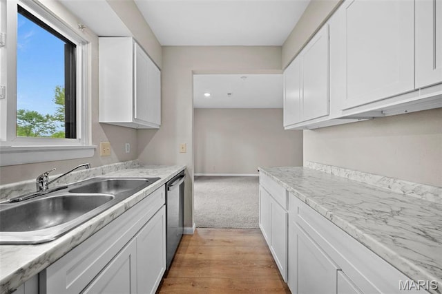 2104 Gascony Dr Unit 2104, Lake St Louis, MO 63367 - kitchen with a sink, dishwasher, white cabinets, baseboards, and recessed lighting