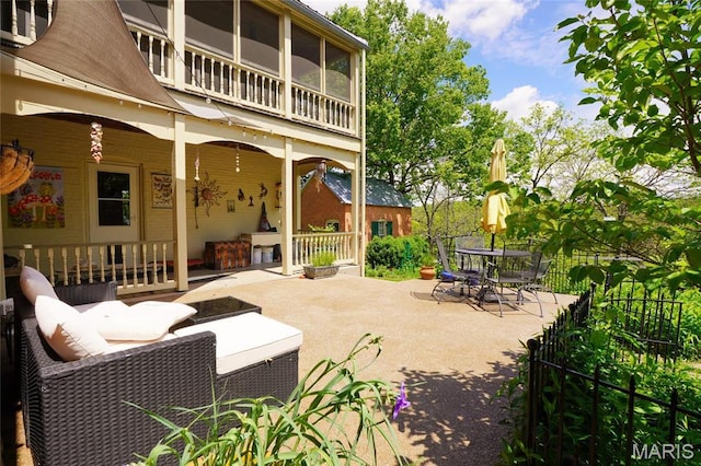 view of patio / terrace featuring outdoor dining area