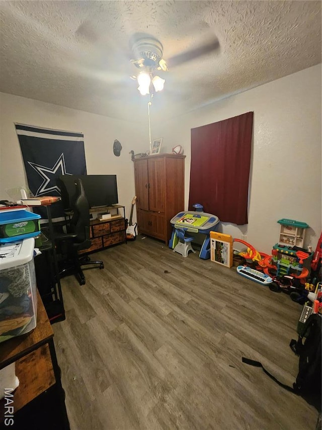 24355 Trolley Ln, Saint Robert, MO 65584 - office area featuring wood finished floors and a textured ceiling