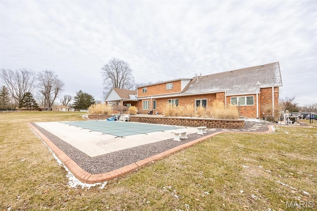 9 Shellie Ct, Fairview Heights, IL 62208 - view of pool with a patio area, a yard, and a covered pool