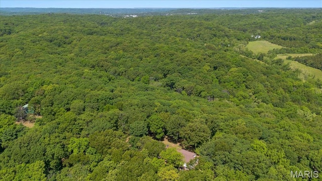 3743 Rock Creek Valley Rd, High Ridge, MO 63049 - aerial view of property and surrounding area with a heavily wooded area
