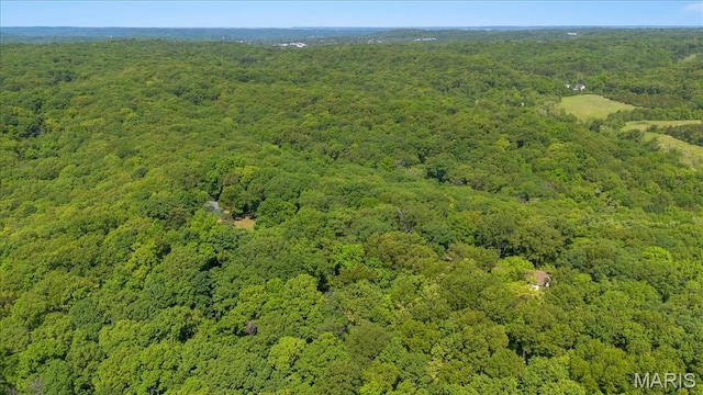 3743 Rock Creek Valley Rd, High Ridge, MO 63049 - aerial view of property and surrounding area with a heavily wooded area