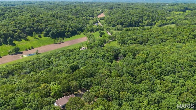 3743 Rock Creek Valley Rd, High Ridge, MO 63049 - aerial view of property and surrounding area featuring a forest