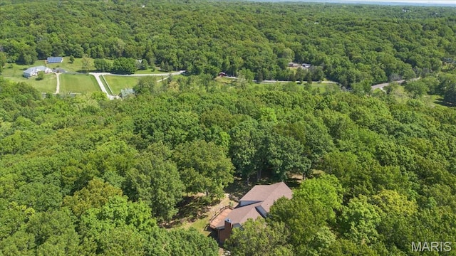 3743 Rock Creek Valley Rd, High Ridge, MO 63049 - aerial view of property's location featuring a heavily wooded area