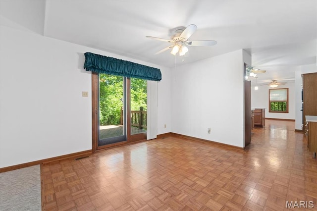 3743 Rock Creek Valley Rd, High Ridge, MO 63049 - spare room with ceiling fan and baseboards