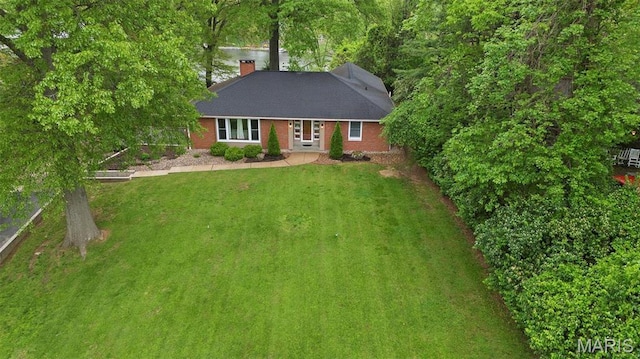 350 Barnett Dr, Edwardsville, IL 62025 - single story home with a chimney and brick siding