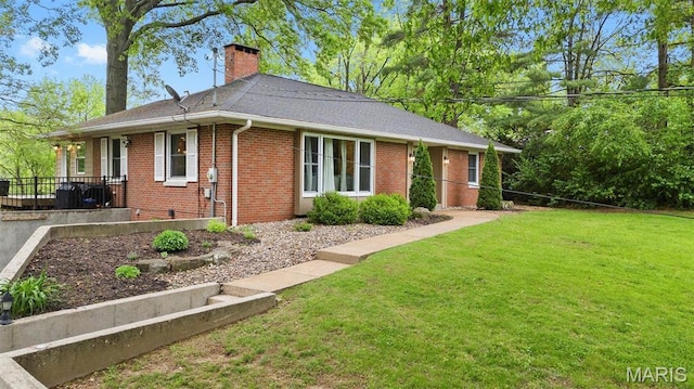 350 Barnett Dr, Edwardsville, IL 62025 - view of front of property featuring brick siding and a chimney