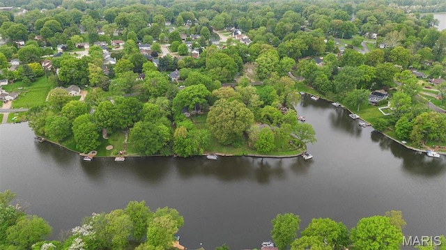 350 Barnett Dr, Edwardsville, IL 62025 - drone / aerial view of a nearby body of water and a tree filled landscape