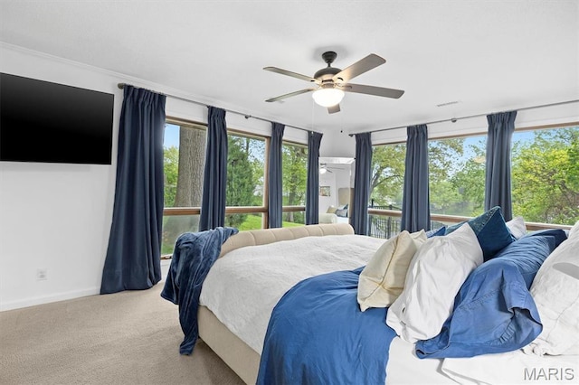 350 Barnett Dr, Edwardsville, IL 62025 - carpeted bedroom with baseboards and ceiling fan
