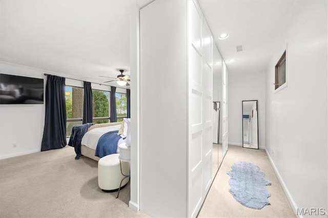 350 Barnett Dr, Edwardsville, IL 62025 - corridor featuring light colored carpet, baseboards, and recessed lighting